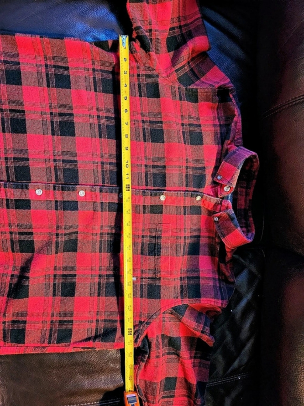EDDIE BAUER Men's Plaid Flannel Button Down Shirt Red & Black XXL - Picture 7 of 7